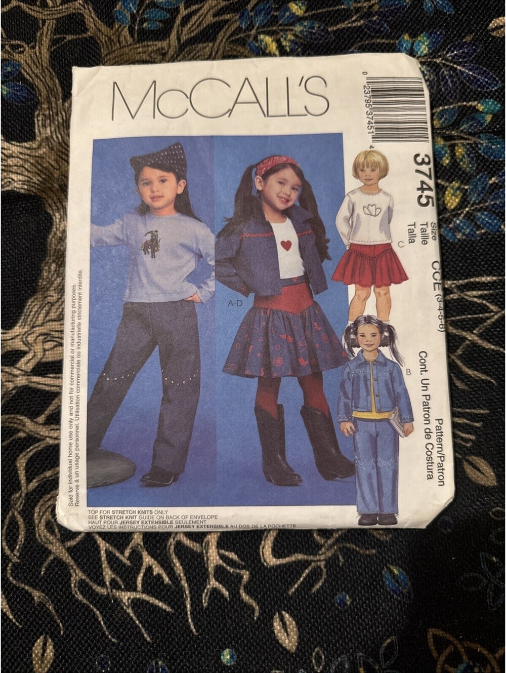 McCall's Children's Jacket,Top,Pants,Skirt Pattern 3745 Size 3-6